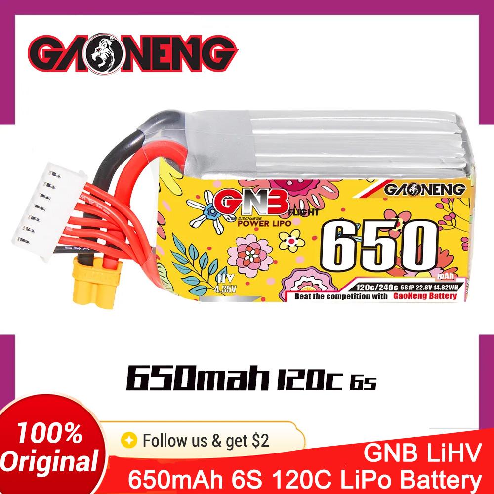 Drone Battery 6S - Batería LiPo GAONENG 6S 650mAh LiHV