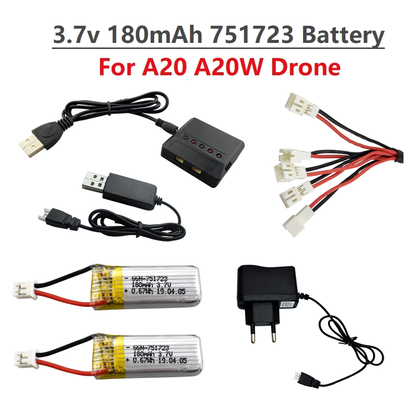 Drone Battery Balance Charger - Batería Lipo Original de 3.7V 180mAh