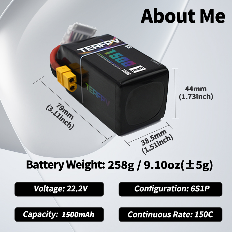 Batería Lipo TERFPV 6S 22.2V 1 - Drone Battery 6S reseña y precio