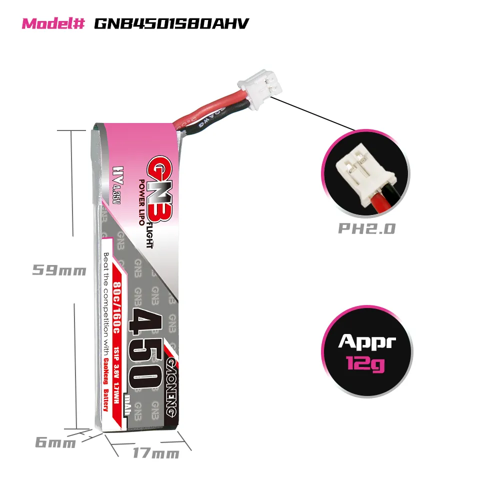GAONENG GNB 1S 450mAh 80C/160C - Drone Battery Li-Ion reseña y precio