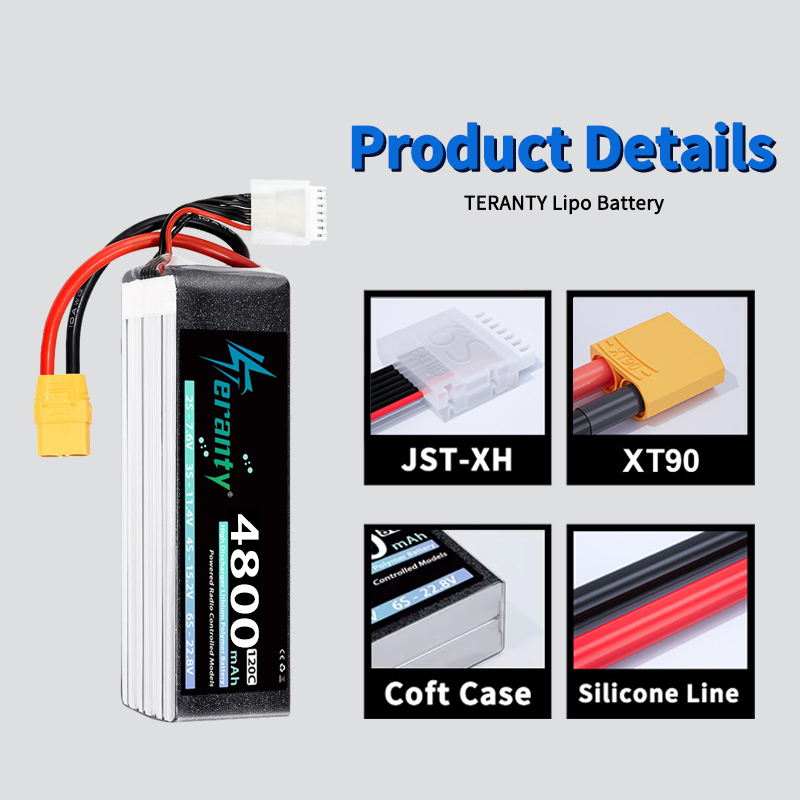 Batería Lipo TERANTY 6S 4800mA - Drone Battery Connector reseña y precio