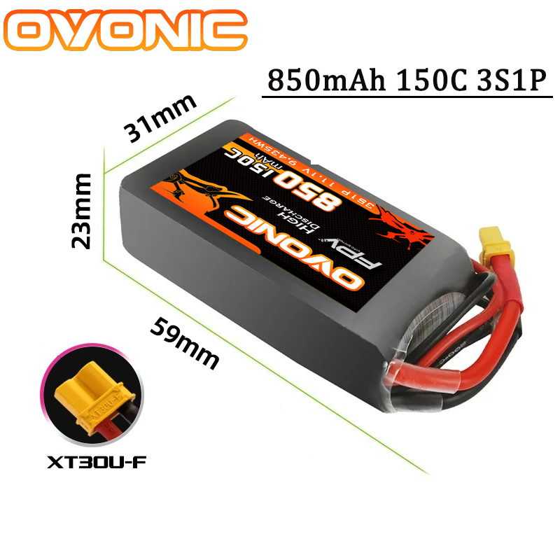 OVONIC 150C 850mAh Lipo baterí - Drone Battery 6S reseña y precio