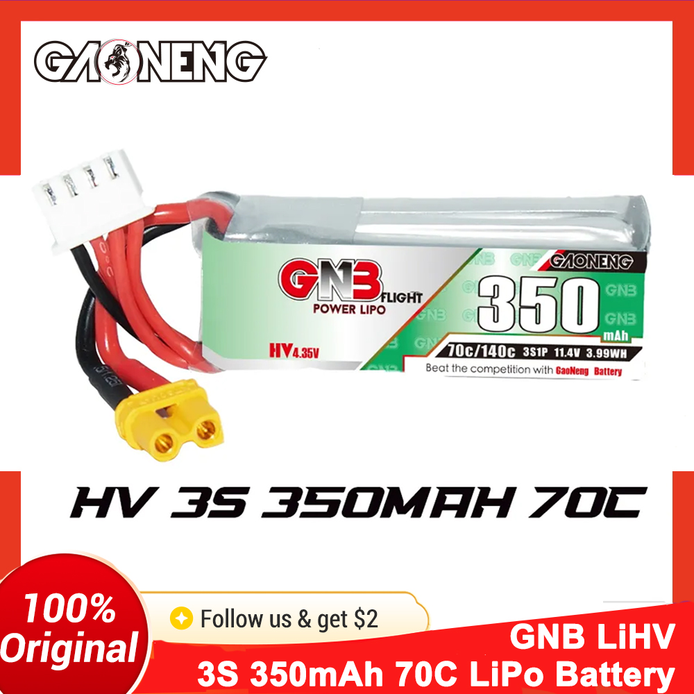Batería LiPo Gaoneng GNB 350mA - Drone Battery 3S reseña y precio