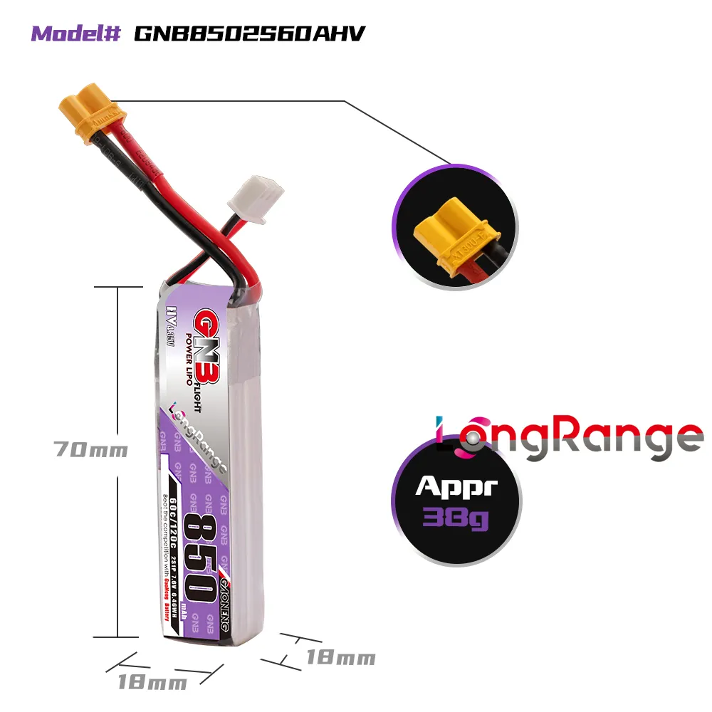 GAONENG GNB LiPo batería 850mA - Drone Battery 3S reseña y precio