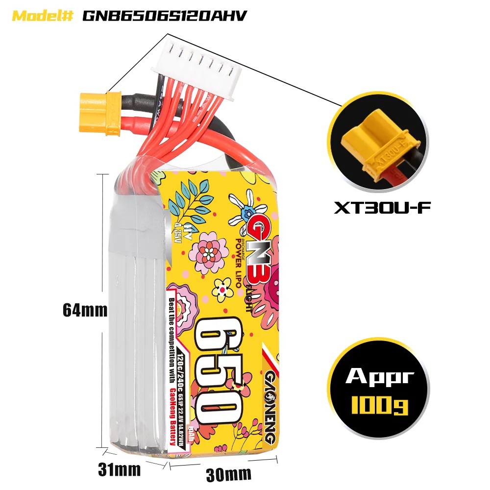 Batería LiPo GAONENG 6S 650mAh - Drone Battery 6S reseña y precio
